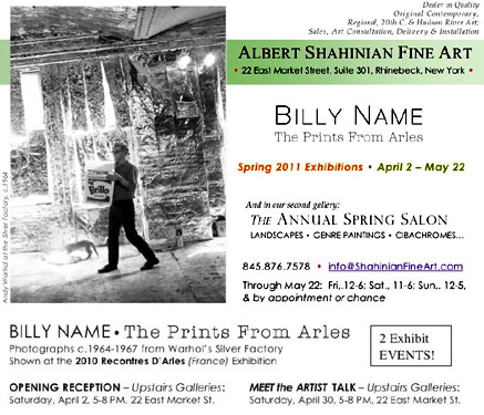 Billy Name at Albert Shahinian Fine Art flyer