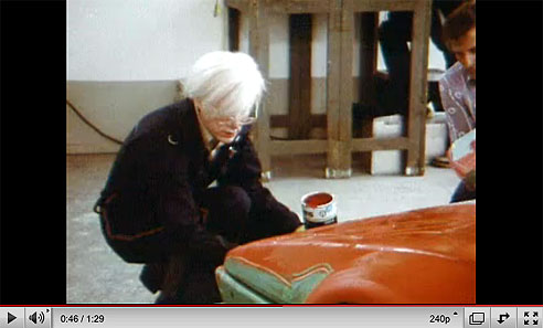 Andy Warhol painting a BMW on You Tube