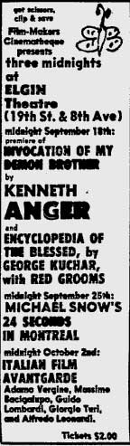 Kenneth Anger at the Filmmakers' Cinematheque at the Elgin