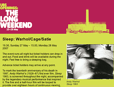 Eric Satie Andy Warhol Sleep