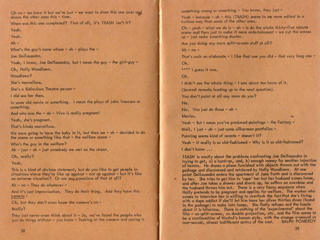 Andy Warhol interview - Afterimage