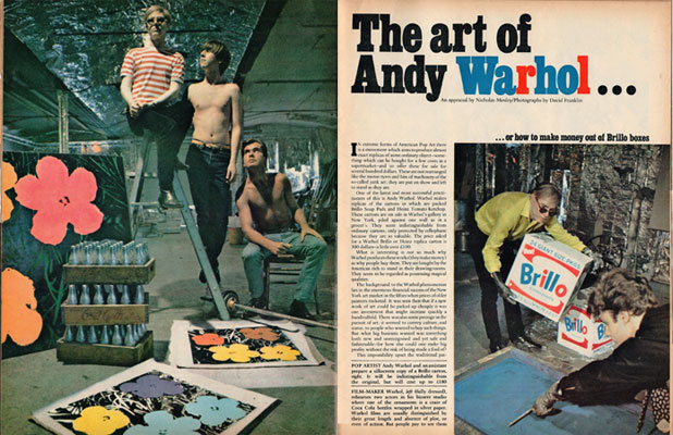 Andy Warhol in the Sunday Telegraph