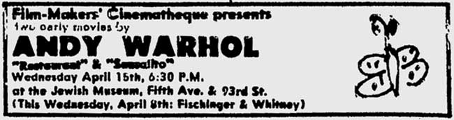 Sausalito at the Film-Makers' Cinematheque