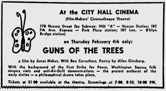 Guns of the trees ad in the Village Voice
