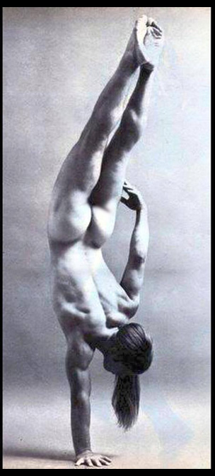 Joe Dallesandro does a handstand in 1968