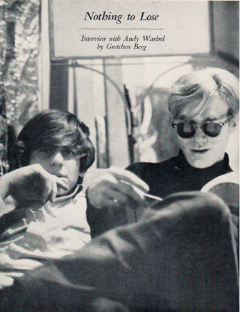 Nothing to Lose photo of Andy Warhol and Joseph Freeman by Gretchen Berg