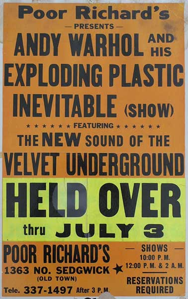 Velvet Underground held over at Poor Richard's